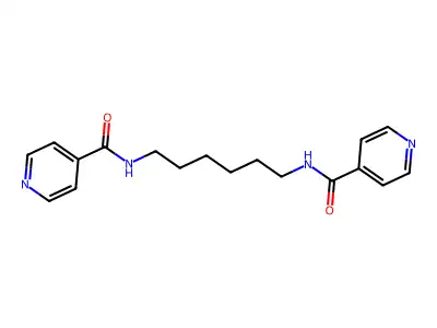 1,6-Bis(pyridine-4-carboxamido)hexane structure