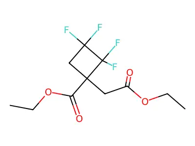 Ethyl 1-(2-ethoxy-2-oxoethyl)-2,2,3,3-tetrafluorocyclobutane-1-carboxylate structure