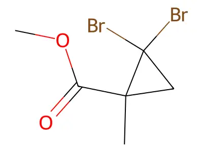 Methyl 2,2-dibromo-1-methylcyclopropane-1-carboxylate structure
