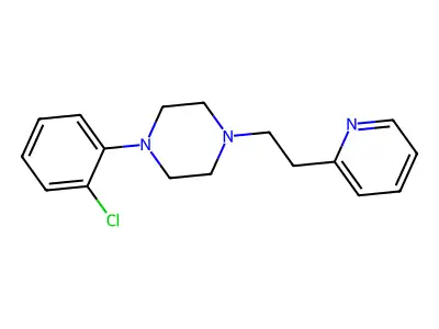 Piperazine, 1-(o-chlorophenyl)-4-(2-(2-pyridyl)ethyl)- structure