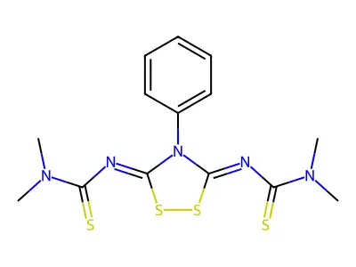 (3Z)-3-[(5Z)-5-(dimethylcarbamothioylimino)-4-phenyl-1,2,4-d structure