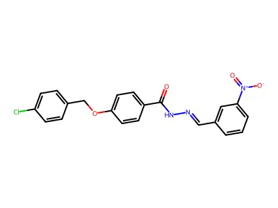 4-[(4-chlorophenyl)methoxy]-N-[(3-nitrophenyl)methylideneamino]benzamide structure