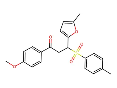 1-(4-methoxyphenyl)-3-(5-methylfuran-2-yl)-3-(4-methylphenyl)sulfonylpropan-1-one structure