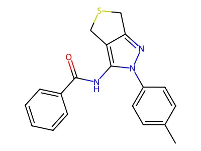 N-(2-(p-tolyl)-4,6-dihydro-2H-thieno[3,4-c]pyrazol-3-yl)benzamide structure