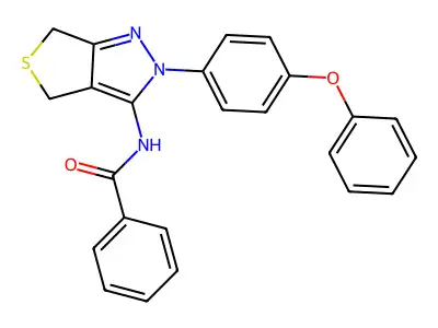 N-(2-(4-phenoxyphenyl)-4,6-dihydro-2H-thieno[3,4-c]pyrazol-3-yl)benzamide structure