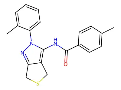 4-methyl-N-(2-(o-tolyl)-4,6-dihydro-2H-thieno[3,4-c]pyrazol-3-yl)benzamide structure