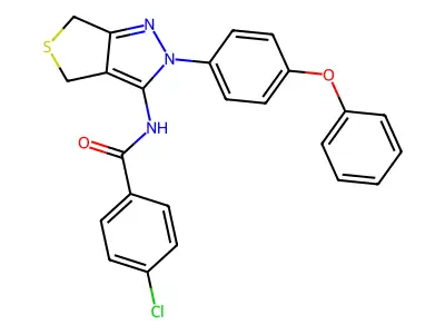 4-chloro-N-[2-(4-phenoxyphenyl)-2H,4H,6H-thieno[3,4-c]pyrazol-3-yl]benzamide structure