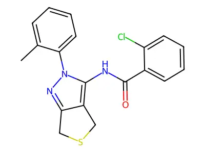 2-chloro-N-(2-(o-tolyl)-4,6-dihydro-2H-thieno[3,4-c]pyrazol-3-yl)benzamide structure