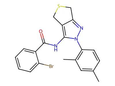 2-bromo-N-[2-(2,4-dimethylphenyl)-4,6-dihydrothieno[3,4-c]pyrazol-3-yl]benzamide structure