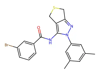 3-bromo-N-(2-(3,5-dimethylphenyl)-4,6-dihydro-2H-thieno[3,4-c]pyrazol-3-yl)benzamide structure