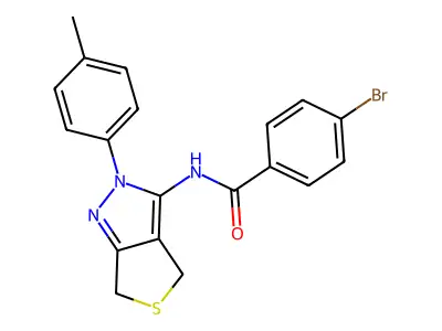 4-bromo-N-(2-(p-tolyl)-4,6-dihydro-2H-thieno[3,4-c]pyrazol-3-yl)benzamide structure