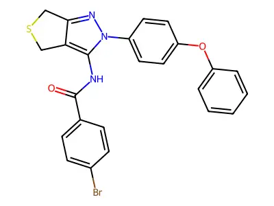4-bromo-N-[2-(4-phenoxyphenyl)-4,6-dihydrothieno[3,4-c]pyrazol-3-yl]benzamide structure
