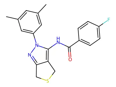 N-(2-(3,5-dimethylphenyl)-4,6-dihydro-2H-thieno[3,4-c]pyrazol-3-yl)-4-fluorobenzamide structure