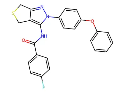 4-fluoro-N-[2-(4-phenoxyphenyl)-2H,4H,6H-thieno[3,4-c]pyrazol-3-yl]benzamide structure
