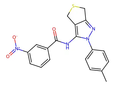 3-nitro-N-(2-(p-tolyl)-4,6-dihydro-2H-thieno[3,4-c]pyrazol-3-yl)benzamide structure