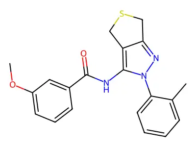3-methoxy-N-(2-(o-tolyl)-4,6-dihydro-2H-thieno[3,4-c]pyrazol-3-yl)benzamide structure