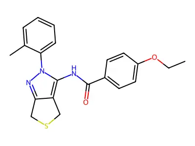 4-ethoxy-N-[2-(2-methylphenyl)-4,6-dihydrothieno[3,4-c]pyrazol-3-yl]benzamide structure