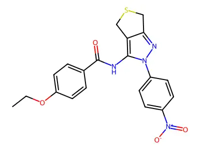 4-ethoxy-N-[2-(4-nitrophenyl)-4,6-dihydrothieno[3,4-c]pyrazol-3-yl]benzamide structure