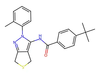 4-(tert-butyl)-N-(2-(o-tolyl)-4,6-dihydro-2H-thieno[3,4-c]pyrazol-3-yl)benzamide structure