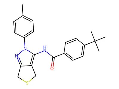 4-(tert-butyl)-N-(2-(p-tolyl)-4,6-dihydro-2H-thieno[3,4-c]pyrazol-3-yl)benzamide structure