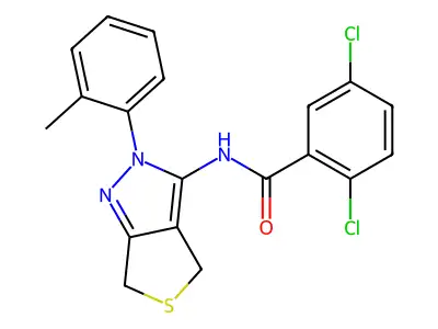 2,5-dichloro-N-(2-(o-tolyl)-4,6-dihydro-2H-thieno[3,4-c]pyrazol-3-yl)benzamide structure