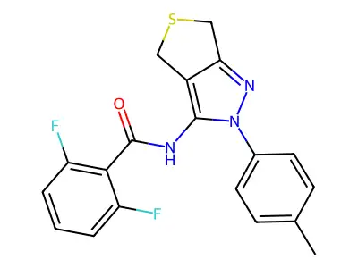2,6-difluoro-N-(2-(p-tolyl)-4,6-dihydro-2H-thieno[3,4-c]pyrazol-3-yl)benzamide structure