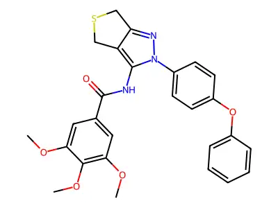 3,4,5-trimethoxy-N-(2-(4-phenoxyphenyl)-4,6-dihydro-2H-thieno[3,4-c]pyrazol-3-yl)benzamide structure
