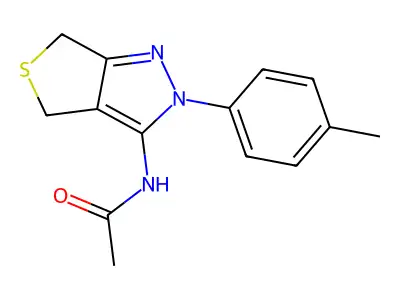 N-[2-(4-methylphenyl)-4,6-dihydrothieno[3,4-c]pyrazol-3-yl]acetamide structure