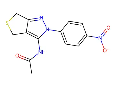 N-[2-(4-nitrophenyl)-4,6-dihydrothieno[3,4-c]pyrazol-3-yl]acetamide structure
