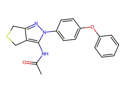 N-(2-(4-phenoxyphenyl)-4,6-dihydro-2H-thieno[3,4-c]pyrazol-3-yl)acetamide structure