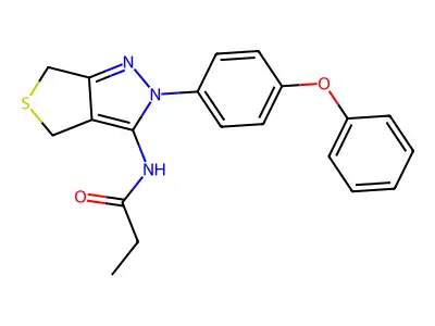 N-(2-(4-phenoxyphenyl)-4,6-dihydro-2H-thieno[3,4-c]pyrazol-3-yl)propionamide structure