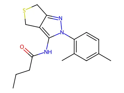 N-[2-(2,4-dimethylphenyl)-4,6-dihydrothieno[3,4-c]pyrazol-3-yl]butanamide structure