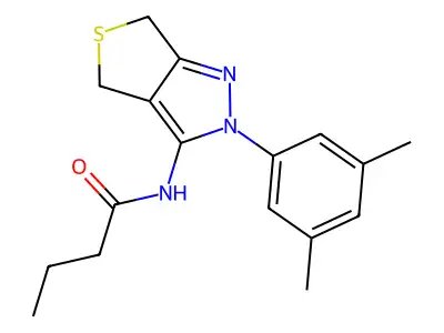 N-(2-(3,5-dimethylphenyl)-4,6-dihydro-2H-thieno[3,4-c]pyrazol-3-yl)butyramide structure