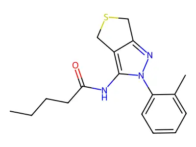 N-(2-(o-tolyl)-4,6-dihydro-2H-thieno[3,4-c]pyrazol-3-yl)pentanamide structure