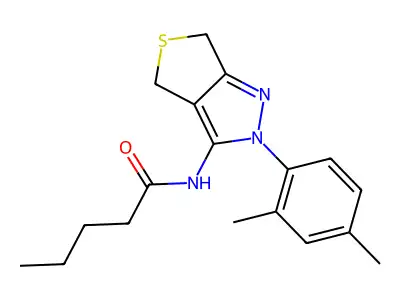 N-[2-(2,4-dimethylphenyl)-4,6-dihydrothieno[3,4-c]pyrazol-3-yl]pentanamide structure