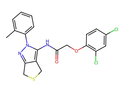 2-(2,4-dichlorophenoxy)-N-(2-(o-tolyl)-4,6-dihydro-2H-thieno[3,4-c]pyrazol-3-yl)acetamide structure