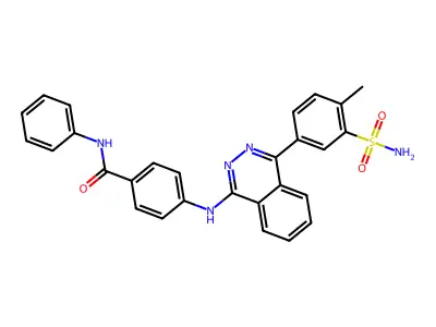 4-[[4-(4-methyl-3-sulfamoylphenyl)phthalazin-1-yl]amino]-N-phenylbenzamide structure