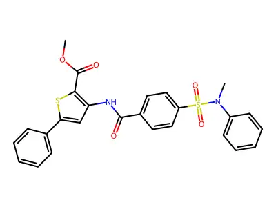 methyl 3-(4-(N-methyl-N-phenylsulfamoyl)benzamido)-5-phenylthiophene-2-carboxylate structure
