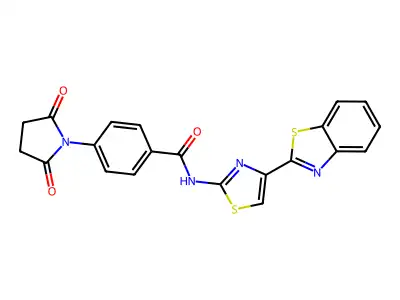 N-(4-(benzo[d]thiazol-2-yl)thiazol-2-yl)-4-(2,5-dioxopyrrolidin-1-yl)benzamide structure