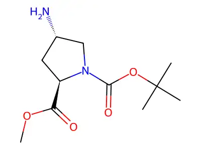 1-tert-Butyl 2-methyl (2R,4S)-4-aminopyrrolidine-1,2-dicarboxylate structure