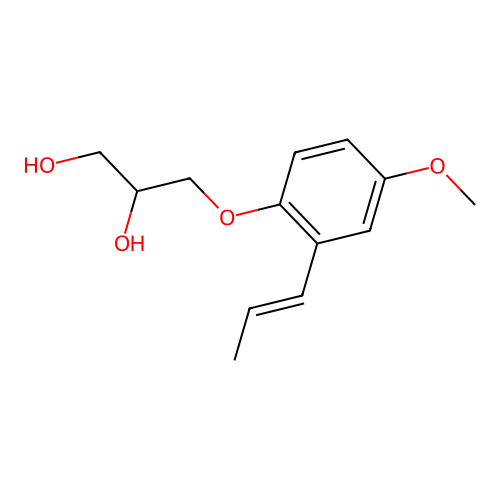 1,2-Propanediol, 3-(4-methoxy-2-(1-propenyl)phenoxy)- structure