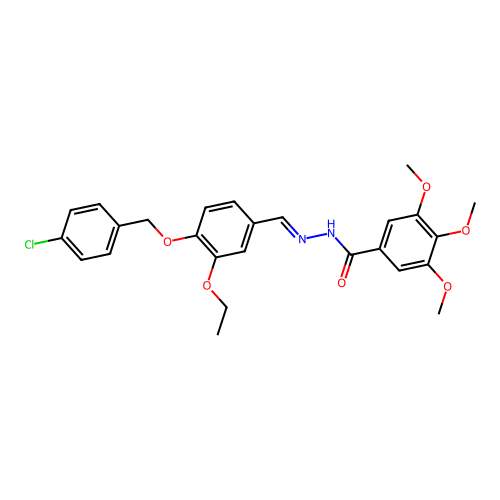 (E)-N'-(4-((4-chlorobenzyl)oxy)-3-ethoxybenzylidene)-3,4,5-trimethoxybenzohydrazide structure