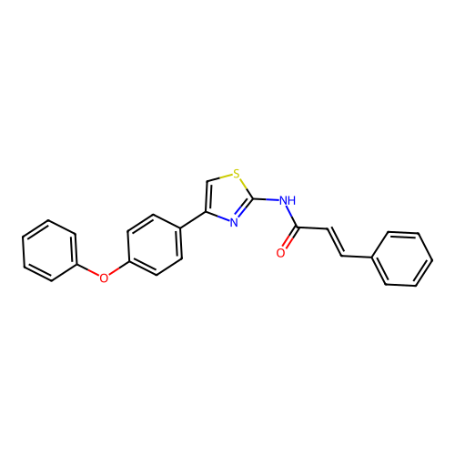 (2Z)-N-[4-(4-phenoxyphenyl)-1,3-thiazol-2-yl]-3-phenylprop-2-enamide structure