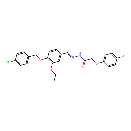 N'-(4-((4-Chlorobenzyl)oxy)-3-ethoxybenzylidene)-2-(4-F-phenoxy)acetohydrazide structure