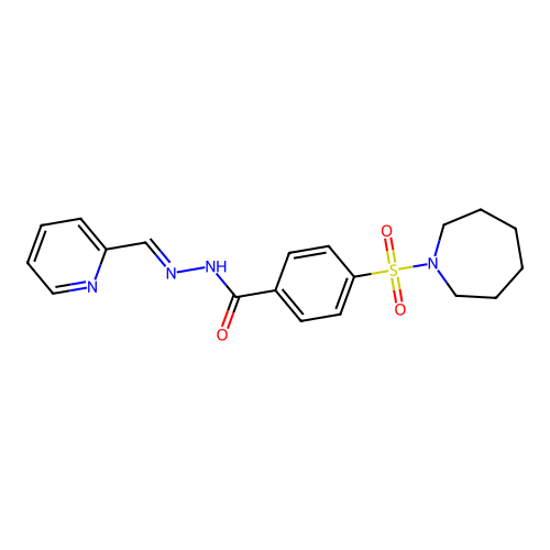 (E)-4-(azepan-1-ylsulfonyl)-N'-(pyridin-2-ylmethylene)benzohydrazide structure