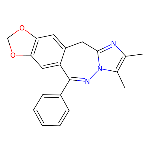 2,3-Dimethyl-6-phenyl-12h-[1,3]dioxolo[4,5-h]imidazo[1,2-c][2,3]benzodiazepine structure