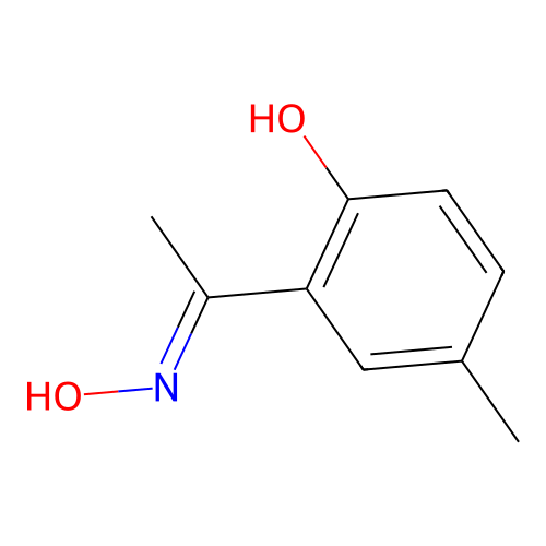 2-Hydroxy-5-methylphenyl methyl ketone oxime structure