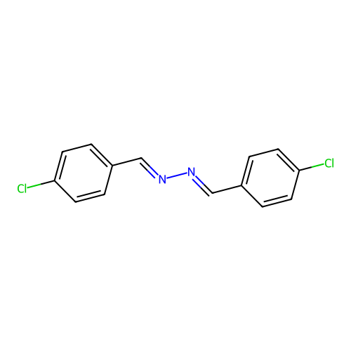 (E,E)-bis((4-chlorophenyl)methylidene)hydrazine structure