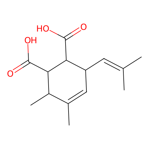 3,4-Dimethyl-6-(2-methylprop-1-en-1-yl)cyclohex-4-ene-1,2-dicarboxylic acid structure