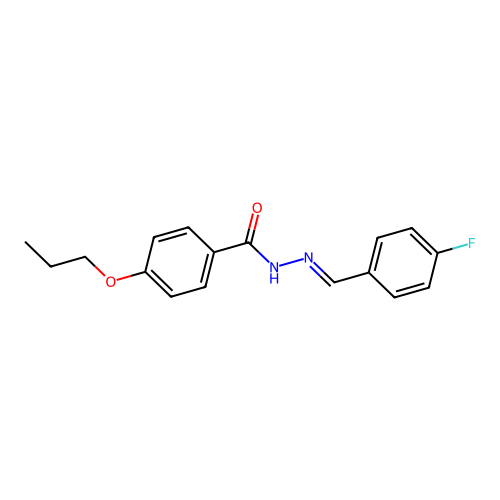 (E)-N'-(4-fluorobenzylidene)-4-propoxybenzohydrazide structure
